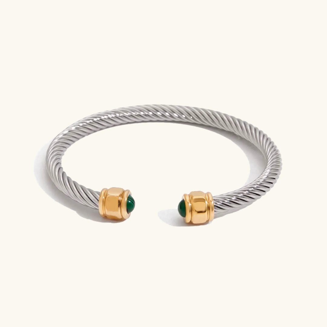 Brazalete de Piedra Preciosa Dorado